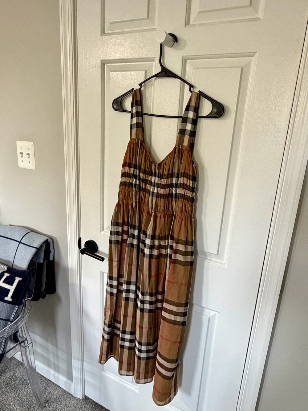 Burberry Midi Checked Sundress - Size 6 - Picture 2 of 8